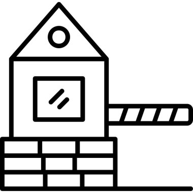 Askeri Bariyer Ağ simgesi basit illüstrasyon