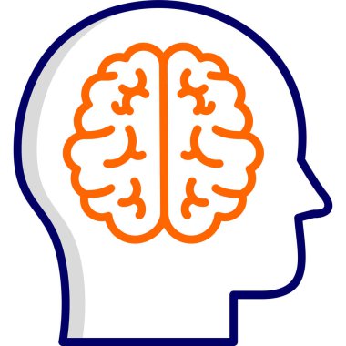  Beyin ikonu. Basit resimleme