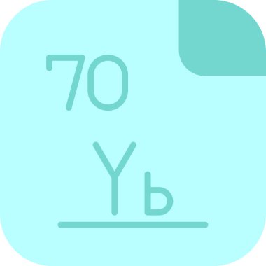 Ytterbium simgesi, vektör çizimi