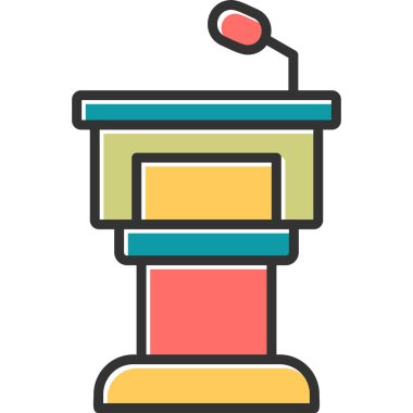 Podyum. Web simgesi basit illüstrasyon