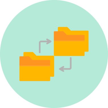 Veri paylaşımı ve Veri Kopyalama web simgesi, vektör illüstrasyonu içeren dizin 