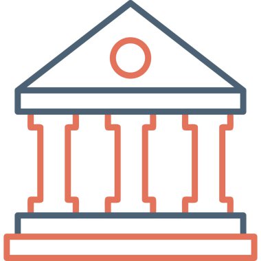 Müze. Web simgesi vektör illüstrasyonu 