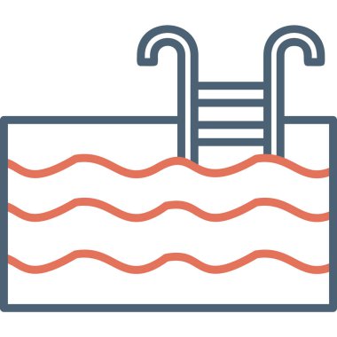 Yaz yüzme havuzunda su. Web simgesi illüstrasyonu