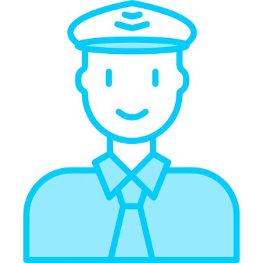 Pilot adam avatar illüstrasyonu, havacılık mesleği 