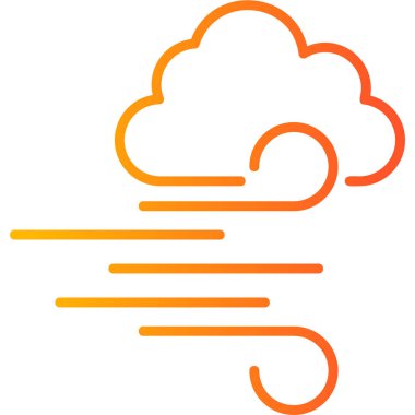 Rüzgar, hava simgesi vektör illüstrasyonu