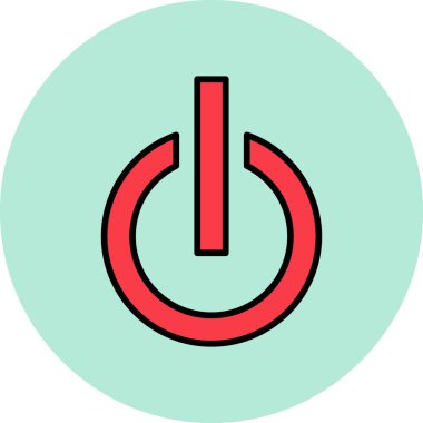 Güç Düğmesi simgesi, vektör illüstrasyonu