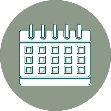 Takvim simgesi, vektör illüstrasyonu basit tasarım