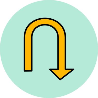 U Dönüş simgesi vektör illüstrasyonu