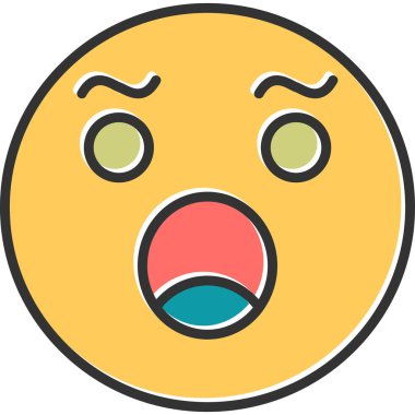 Şaşırmış emoji simgesinin vektör illüstrasyonu