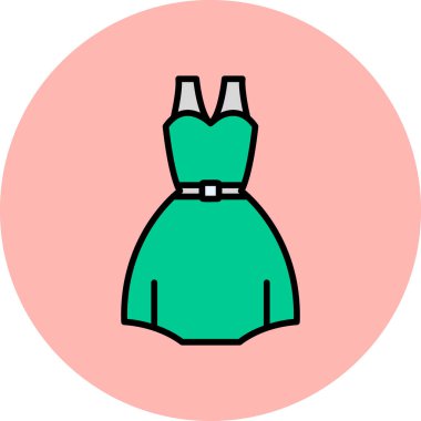 Güzel kız elbisesi. vektör illüstrasyonu