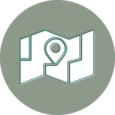 Harita simgesi, konum belirleyici sembol. düz dizayn.