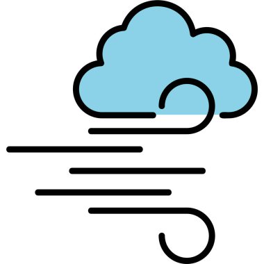 Rüzgar, hava simgesi vektör illüstrasyonu