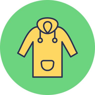 Giysi ikonu. Yağmurluğun vektör illüstrasyonu 