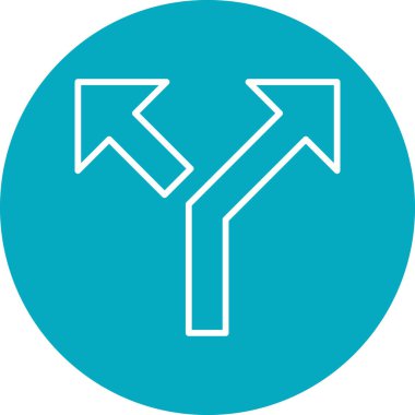 Yol web simgesini böl basit tasarım