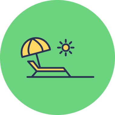 Plaj sandalyesi ikonu. vektör illüstrasyonu 