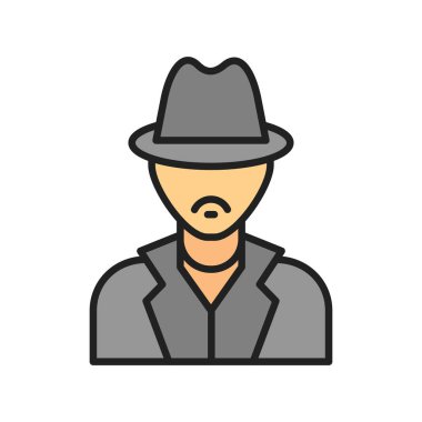 Şapka simgesi tasarımı olan adam, vektör illüstrasyon eps10 grafik
