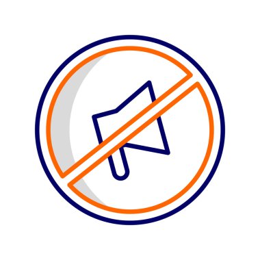 Muted, Circle, web icon, vector illustration