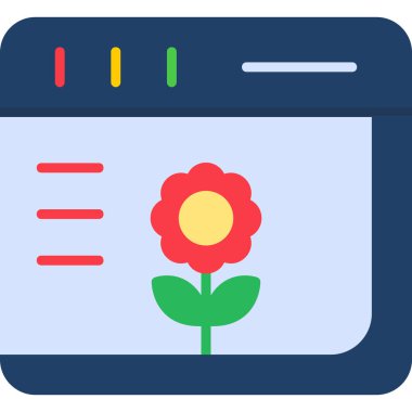 Web Tarayıcı. ekranda çiçek illüstrasyonu 