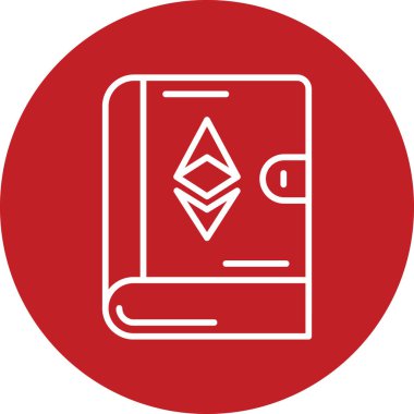 Ethereum kitabı, simge, modern tasarım illüstrasyonu