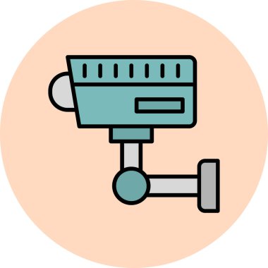 CCTV kamera simgesi, vektör illüstrasyonu basit tasarım