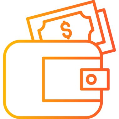 Cüzdan. Web simgesi basit illüstrasyon