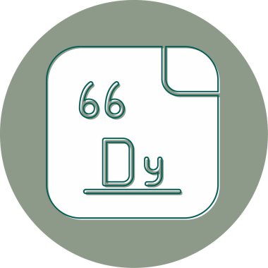 Dissprosium ikon vektör çizimi 