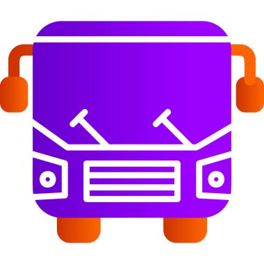 Otobüs simgesi, modern tasarım illüstrasyonu