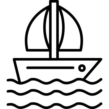 Tekne simgesi, modern tasarım illüstrasyonu