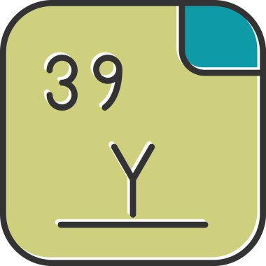 Yttrium simgesi vektör illüstrasyonu