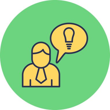 User logo with light bulb idea, simple icon for web page  