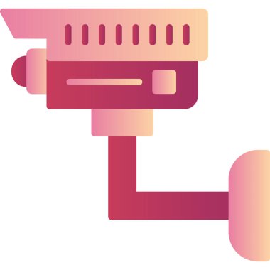 CCTV kamera simgesi, vektör illüstrasyonu basit tasarım