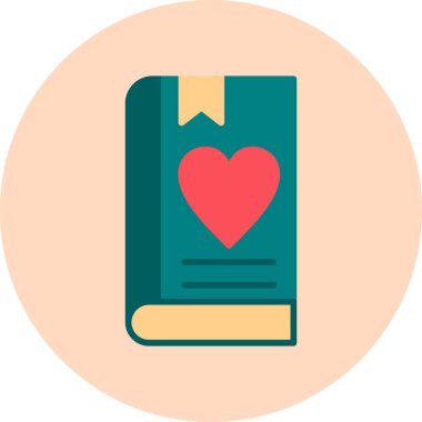 Aşk kitabı ikonu, modern tasarım illüstrasyonu