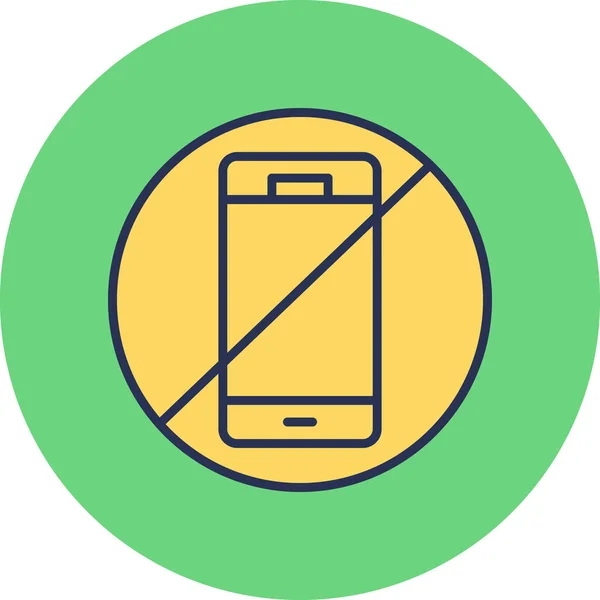 Ingen Mobiltelefon Digital Illustration Smartphone Enhet — Stock vektor