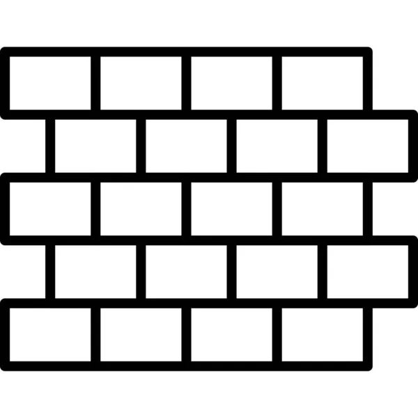 レンガの壁の建物のアイコンの簡単なイラスト — ストックベクタ