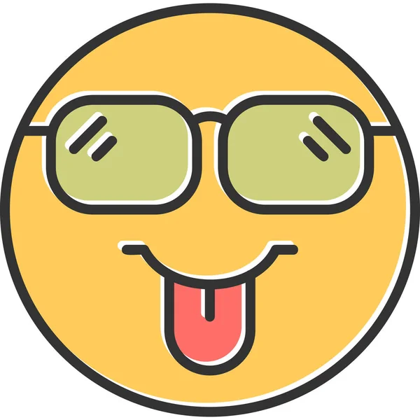 Sourire Dans Des Lunettes Illustration Icône Web — Image vectorielle