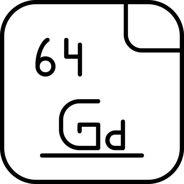 Ilustración Gráfica Gadolinio Tabla Periódica Mendeleev — Archivo Imágenes Vectoriales