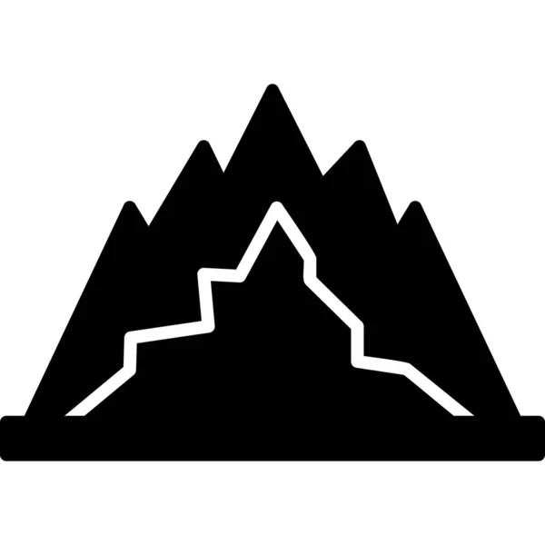 Montaña Icono Web Ilustración Simple — Vector de stock