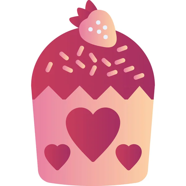 Valentinstag Kuchen Herz Liebe Vektorillustration — Stockvektor