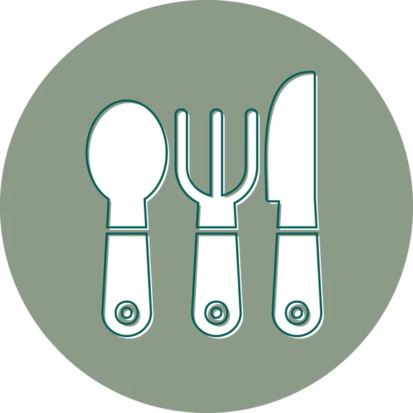 Utensilios Cocina Cubiertos Web Iconos Simples — Vector de stock