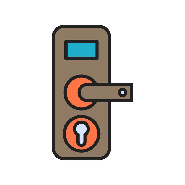 Door Lock Icon Vector Illustration — Stock Vector