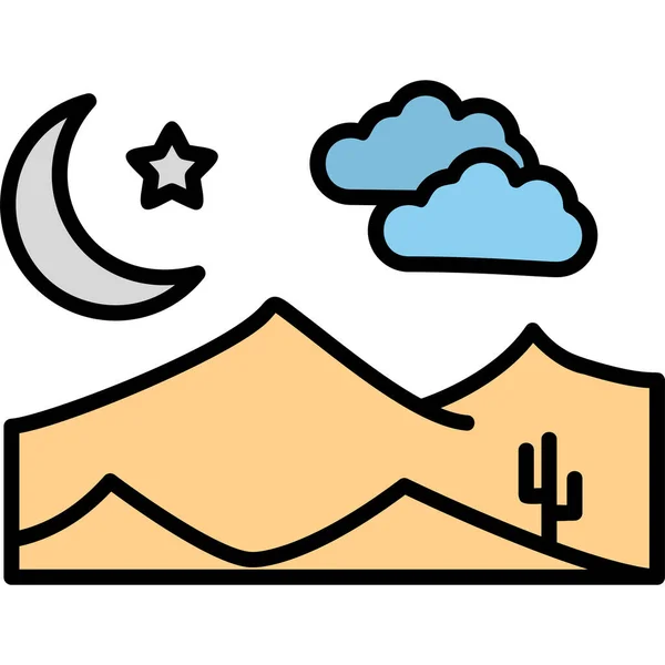 Night Web Icon Vector Illustration — Stock Vector