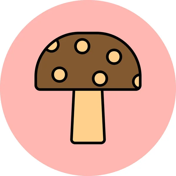 Illustrazione Vettoriale Dell Icona Dei Funghi — Vettoriale Stock