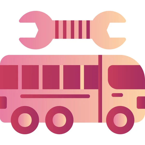 Repareren Bus Modern Icoon Vector Illustratie — Stockvector