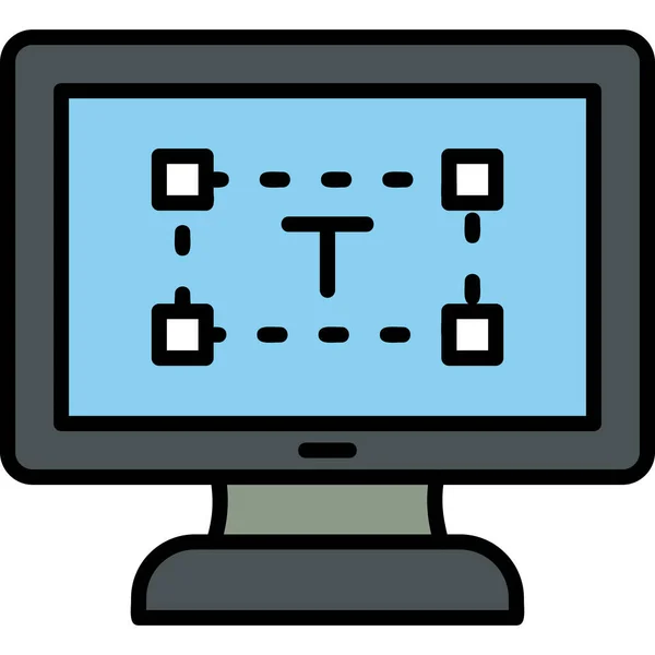 Vektorillustration Des Modernen Computersymbols — Stockvektor