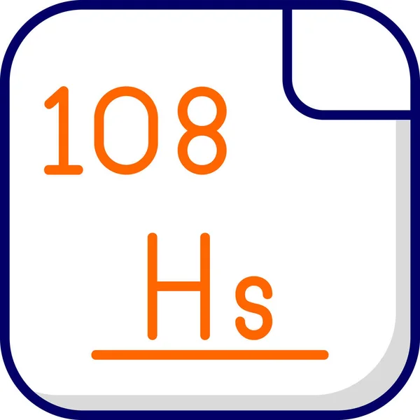 Hassium Chemical Element Web Simple Illustration — Διανυσματικό Αρχείο