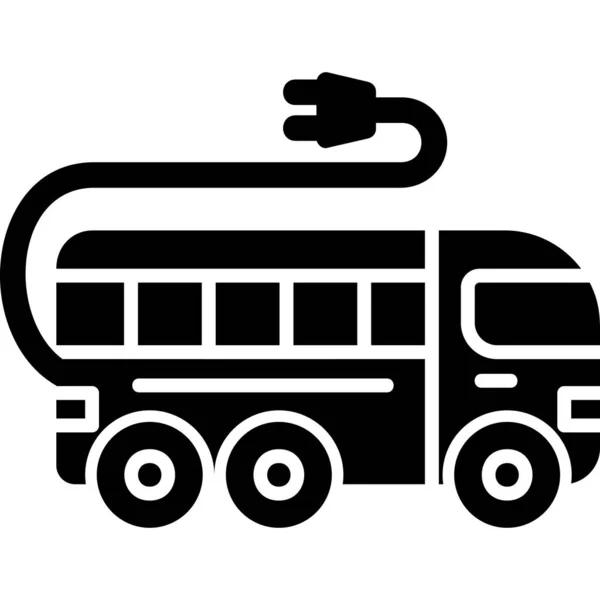 Electric Bus Modern Icon Vector Illustration — Stock Vector