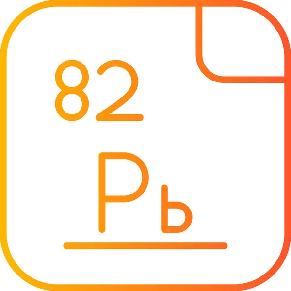 Kurşun Kimyasal Element Basit Illüstrasyon — Stok Vektör