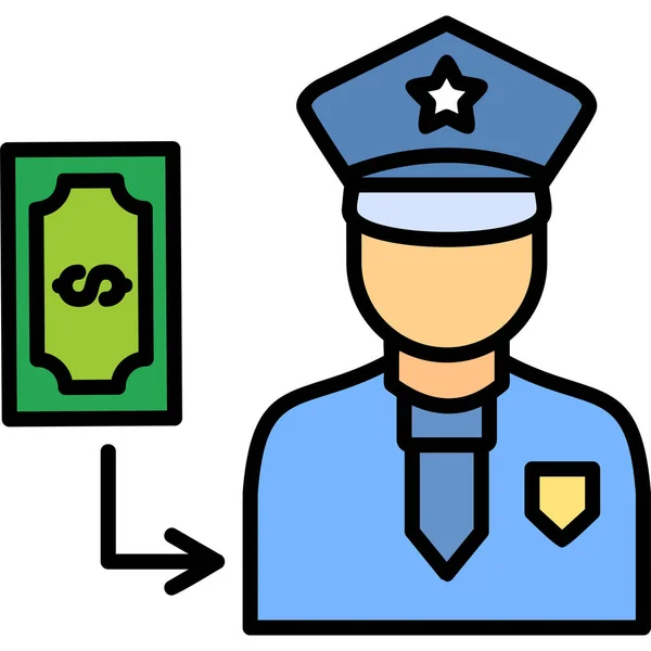 Corrupt Officer Icon Vector Illustration — Stock Vector