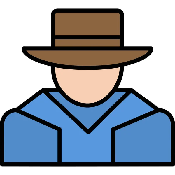 Hombre Con Sombrero Con Una Bolsa Ilustración Vectores — Vector de stock