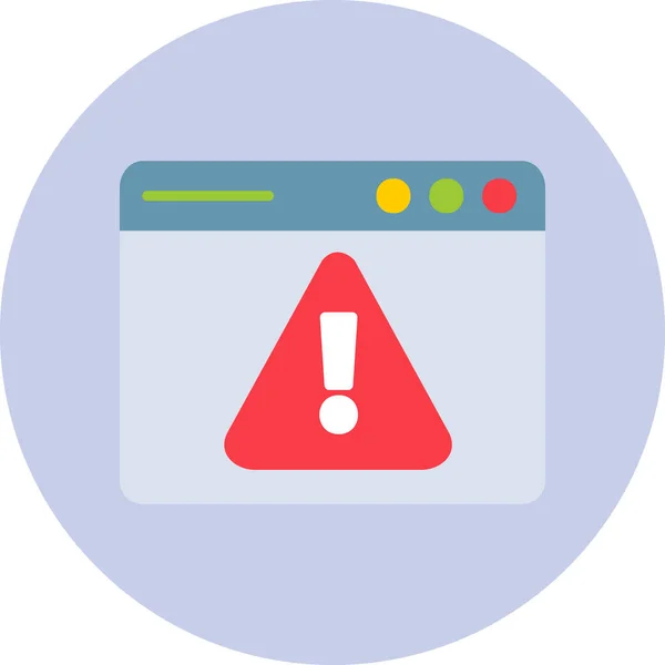 Web Warning Internet Web Browser Page — Stock Vector